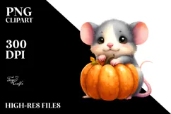 Cute Baby Mouse Watercolor PNG Product Image 2