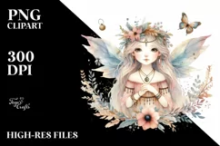 Washed Watercolor Boho Fairy, Transparent PNG Product Image 1