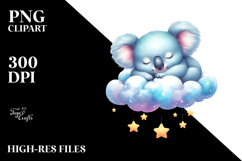 Koala Sleeping on a Cloud PNG Product Image 2