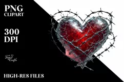 Simple Heart of Digital Painting PNG Product Image 2
