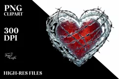 Simple Heart of Digital Painting PNG Product Image 2