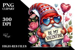 Detailed Valentines Gnome with Sunglasses PNG Product Image 2