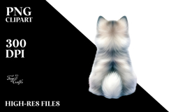 Watercolor Siberian Husky with Christmas Decorations, PNG Product Image 2