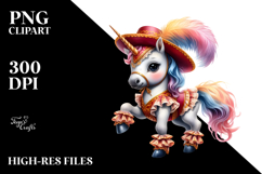 Baby Unicorn Saltarello Dancer, Watercolor PNG Product Image 2