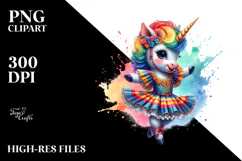 Happy Unicorn in Saltarello Dancer's Costume, High-Res PNG Product Image 2