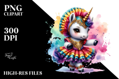 Joyful Unicorn in Saltarello Dancer's Costume, High-Res PNG Product Image 2