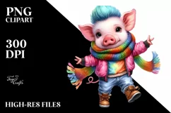 Cute Baby Pig Dancing PNG Product Image 1