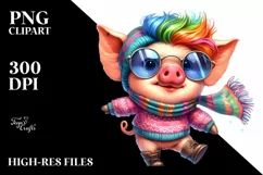 Cute Baby Pig Dancing PNG Product Image 1