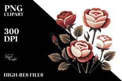 Retro Roses PNG Product Image 2