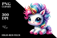 Cute Baby Unicorn Drawing, Transparent PNG Product Image 2