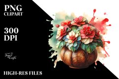 Detailed Stained Begonia Watercolor Splash Product Image 1