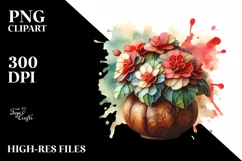 Detailed Stained Begonia Watercolor Splash Product Image 1