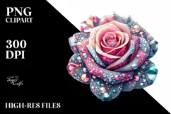 detailed Vibrant Pastel Rose with Small Metalic Insertions Product Image 1