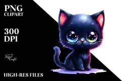 Cute Baby Black Cat PNG Product Image 2