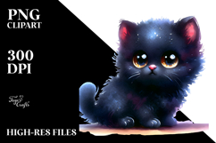 Vibrant Baby Black Cat in Style PNG Product Image 2