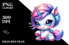 Playing Baby Unicorn PNG Product Image 2