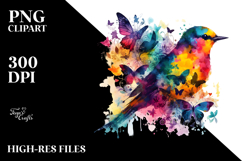 Colorful Painting with Bird Made of Butterfly Silhouettes Product Image 2