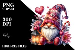 Detailed Valentines Gnome with Large Hat PNG Product Image 2