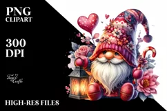 Detailed Valentines Gnome with Large Hat PNG Product Image 2