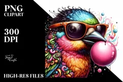 Vibrant Quirky Bird Sticker | High Detail Clipart Product Image 3