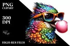Vibrant Quirky Bird Sticker | High Detail Clipart Product Image 3