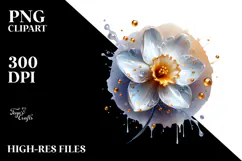Abstract Daffodil with Glossy Finish, Artistic PNG Product Image 2