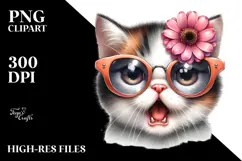 Angry Cat with Sunglasses, Transparent PNG Product Image 2