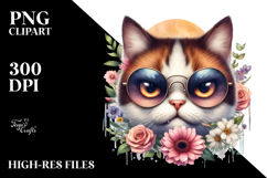 Angry Cat with Sunglasses, Transparent PNG Product Image 2