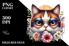 Angry Cat with Sunglasses, Transparent PNG Product Image 2