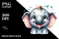 Detailed Elephant Portrait Tongue Clipart Product Image 1