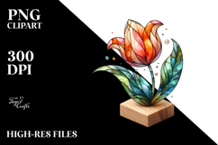 Wooden Tulip Marble Watercolor PNG Product Image 2