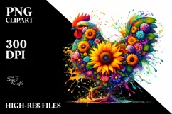 Abstract Watercolor Chicken, Transparent PNG Product Image 1