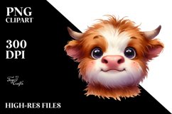 Thoughtful Baby Cow, High-Res PNG Product Image 3