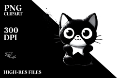 Funny Simple Black Cat, Transparent PNG Product Image 2