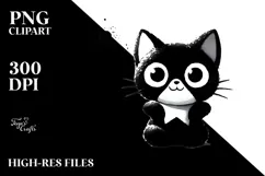 Funny Simple Black Cat, Transparent PNG Product Image 2