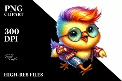 Cute Baby Chicken Running PNG Product Image 1