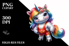 Baby Unicorn Wrestler PNG Product Image 3