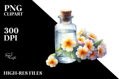 Bottle Primrose Watercolor Sublimation Clipart Product Image 2