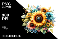 Colorful Sunflower PNG Product Image 2