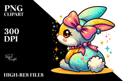 bunny with Vintage Bow PNG Product Image 2