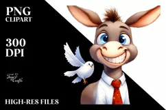 Funny Baby Donkey Clipart PNG Product Image 1
