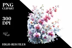 Vibrant Orchid Watercolor Abstract | Clipart Product Image 1