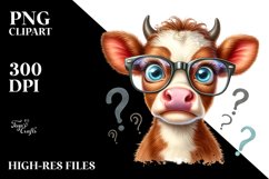 Watercolor Cow with es | Clipart Product Image 3