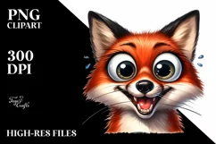 Excited Big Fox with Goofy Smile | Sublimation | Clipart Product Image 1