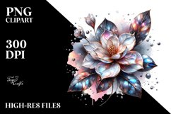 Abstract Watercolor Shiny Gardenia Clipart Product Image 3