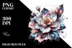 Abstract Watercolor Shiny Gardenia Clipart Product Image 3