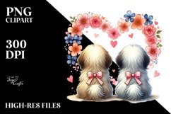 Doodled Flower Cute Shih Tzu with Heart PNG Product Image 2