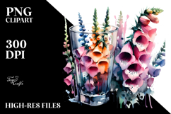 Abstract with Large Foxglove Left and Right | Clipart Product Image 2