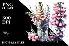 Abstract with Large Foxglove Left and Right | Clipart Product Image 3