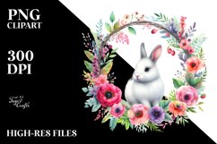 Vibrant Bunny Floral Frame | Clipart Product Image 3